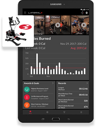 LateralX Samsung Tablet With Bowflex App