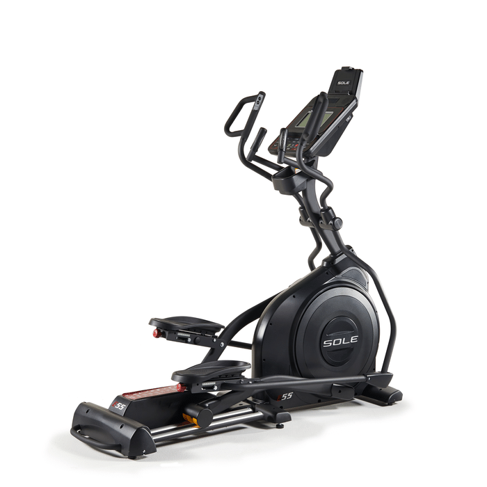Sole E55 Elliptical - 2018 Model With Multi Grip Handlebars and Pivoting Foot Pads
