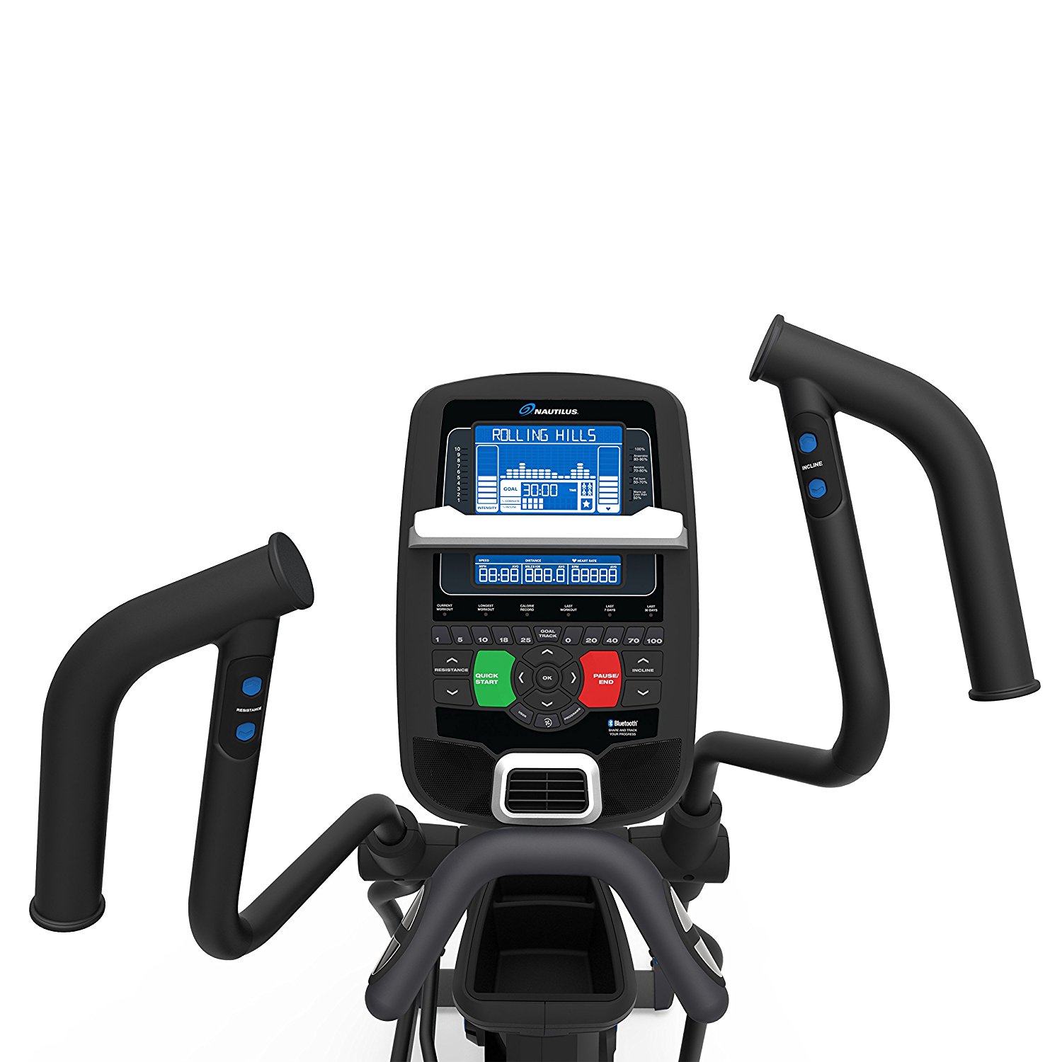 Nautilus E618 Elliptical Console - Dual Backlit Display and Multi Position Arms
